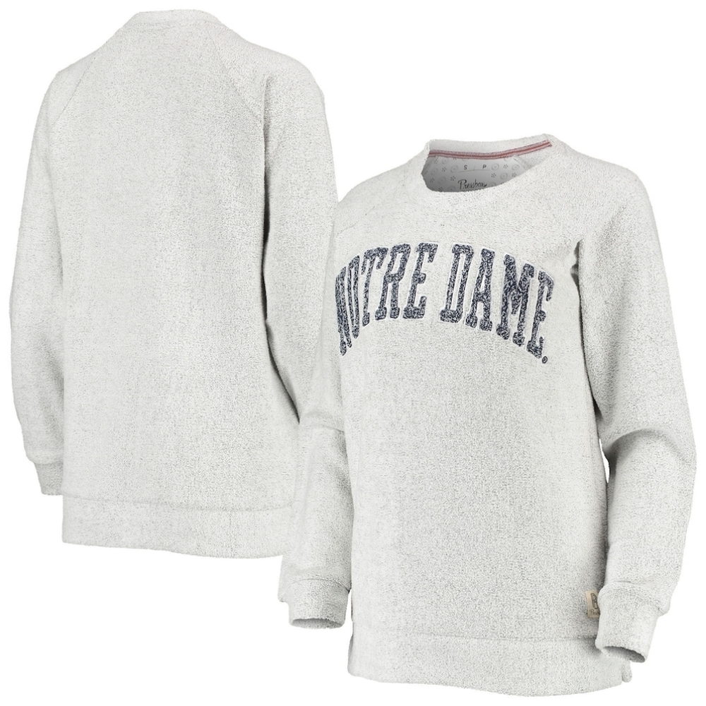Pressbox Heathered Gray Notre Dame Irish Helena Comfy Terry Sweatshirt Women’s M